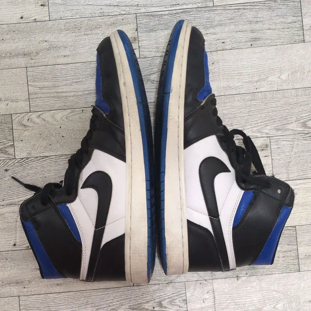 Jordan Air Jordan 1 Men’s High Top Sneakers Black/Blue/White 9.5 Mens 575441-041